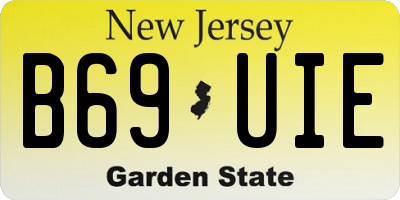 NJ license plate B69UIE