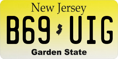 NJ license plate B69UIG