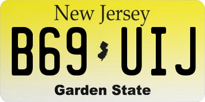 NJ license plate B69UIJ