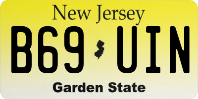 NJ license plate B69UIN