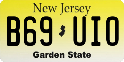 NJ license plate B69UIO