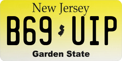 NJ license plate B69UIP