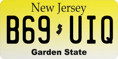 NJ license plate B69UIQ