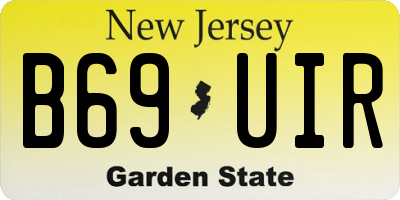 NJ license plate B69UIR