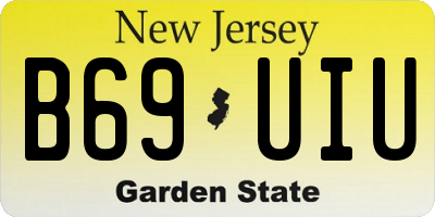 NJ license plate B69UIU