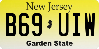 NJ license plate B69UIW