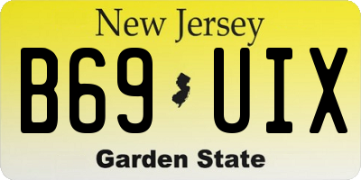NJ license plate B69UIX