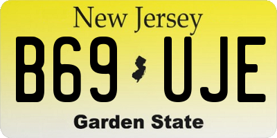 NJ license plate B69UJE