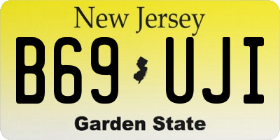 NJ license plate B69UJI