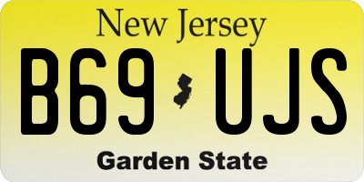 NJ license plate B69UJS