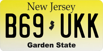 NJ license plate B69UKK