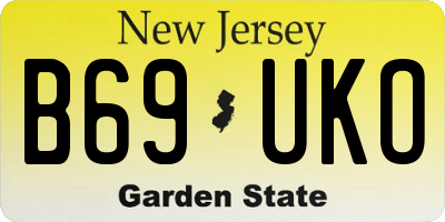 NJ license plate B69UKO