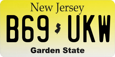 NJ license plate B69UKW