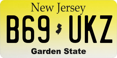 NJ license plate B69UKZ