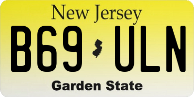 NJ license plate B69ULN