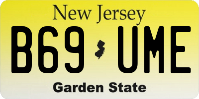 NJ license plate B69UME