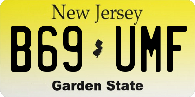 NJ license plate B69UMF