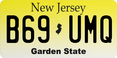 NJ license plate B69UMQ