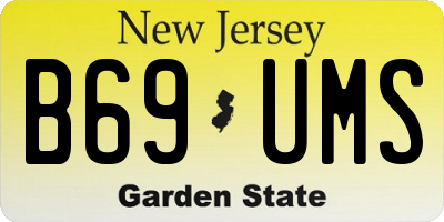 NJ license plate B69UMS
