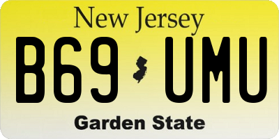 NJ license plate B69UMU