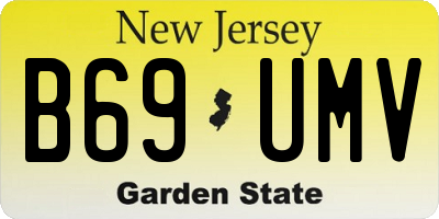 NJ license plate B69UMV