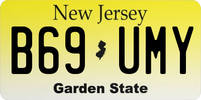 NJ license plate B69UMY