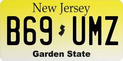 NJ license plate B69UMZ