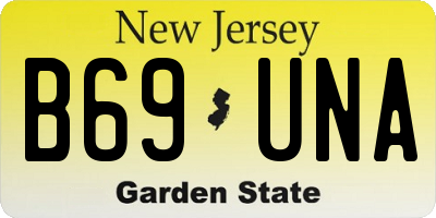 NJ license plate B69UNA
