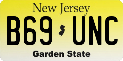 NJ license plate B69UNC
