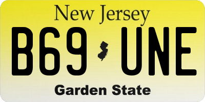 NJ license plate B69UNE