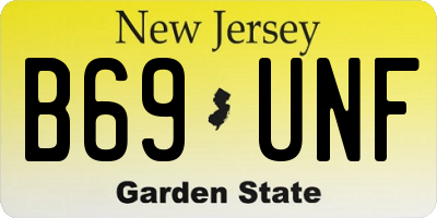 NJ license plate B69UNF