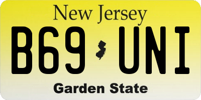 NJ license plate B69UNI