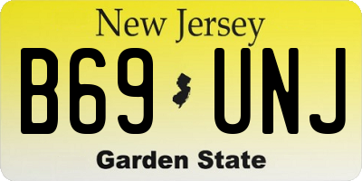 NJ license plate B69UNJ