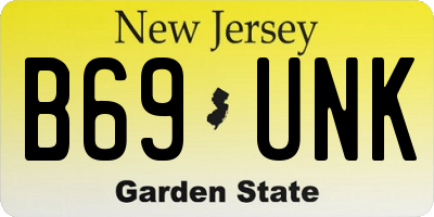 NJ license plate B69UNK