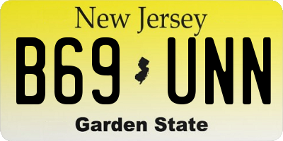 NJ license plate B69UNN