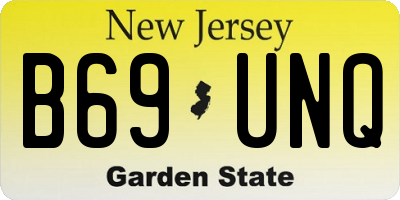 NJ license plate B69UNQ