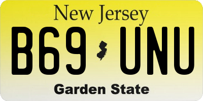 NJ license plate B69UNU