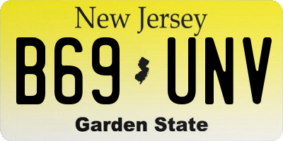 NJ license plate B69UNV
