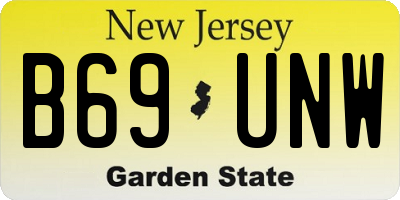 NJ license plate B69UNW