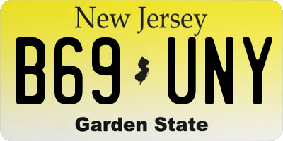 NJ license plate B69UNY