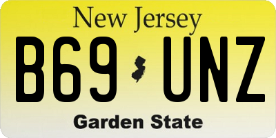 NJ license plate B69UNZ