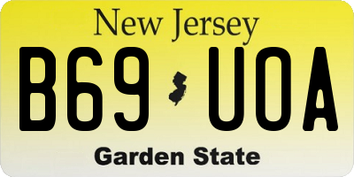 NJ license plate B69UOA