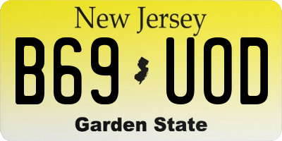 NJ license plate B69UOD