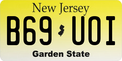 NJ license plate B69UOI