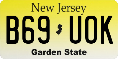 NJ license plate B69UOK