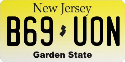 NJ license plate B69UON