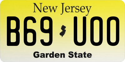 NJ license plate B69UOO