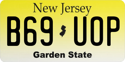NJ license plate B69UOP