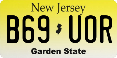 NJ license plate B69UOR
