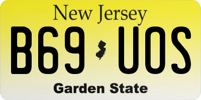 NJ license plate B69UOS